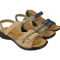 WESTLAND BY JOSEF SEIBEL antes ROMIKA Sandalias|Sandalia De Westland Antes Romika En Piel Estampada Con Triple Ajuste De Velcro, Planta De Descanso Extraible Y Piso De Caucho
