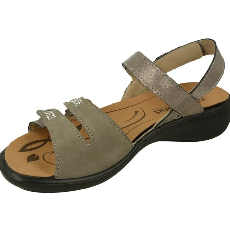 WESTLAND BY JOSEF SEIBEL antes ROMIKA Sandalias|Sandalia De Westland Antes Romika En Piel Estampada Con Triple Ajuste De Velcro, Planta De Descanso Extraible Y Piso De Caucho
