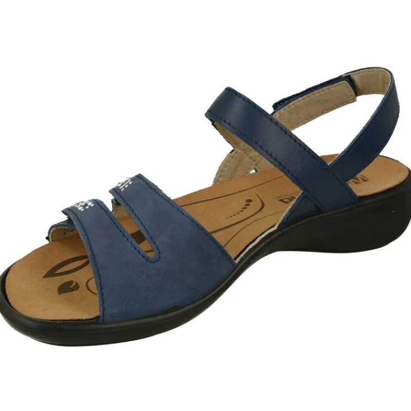 WESTLAND BY JOSEF SEIBEL antes ROMIKA Sandalias|Sandalia De Westland Antes Romika En Piel Estampada Con Triple Ajuste De Velcro, Planta De Descanso Extraible Y Piso De Caucho