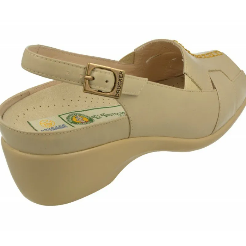 Drucker Calzapedic Sandalias|Sandalia Pala Abotinada Con Elasticos Y Costuras Contrastadas