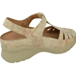 PieSanto Tallas Pequenas|Talon Abierta De Con Tira De Velcro Empeine Y Pala Picada Con Piso De Amortiguacion Ligero Y Planta Extraible Beige