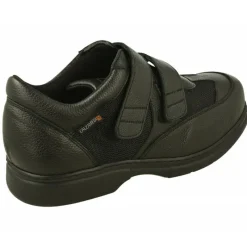 Calzamedi Velcros|Velcro De Con Doble Velcro Ajustable Combinado Piel Y Tejido Con Piso Y Planta De Descanso En Horma De Ancho Especial Negro