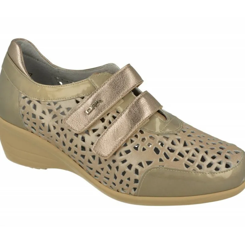 Drucker Calzapedic Velcros|Velcro De Drucker En Piel Combinada Con Charol Picada, Planta De Descanso Extraible Y Piso De Cuna De Poliuretano