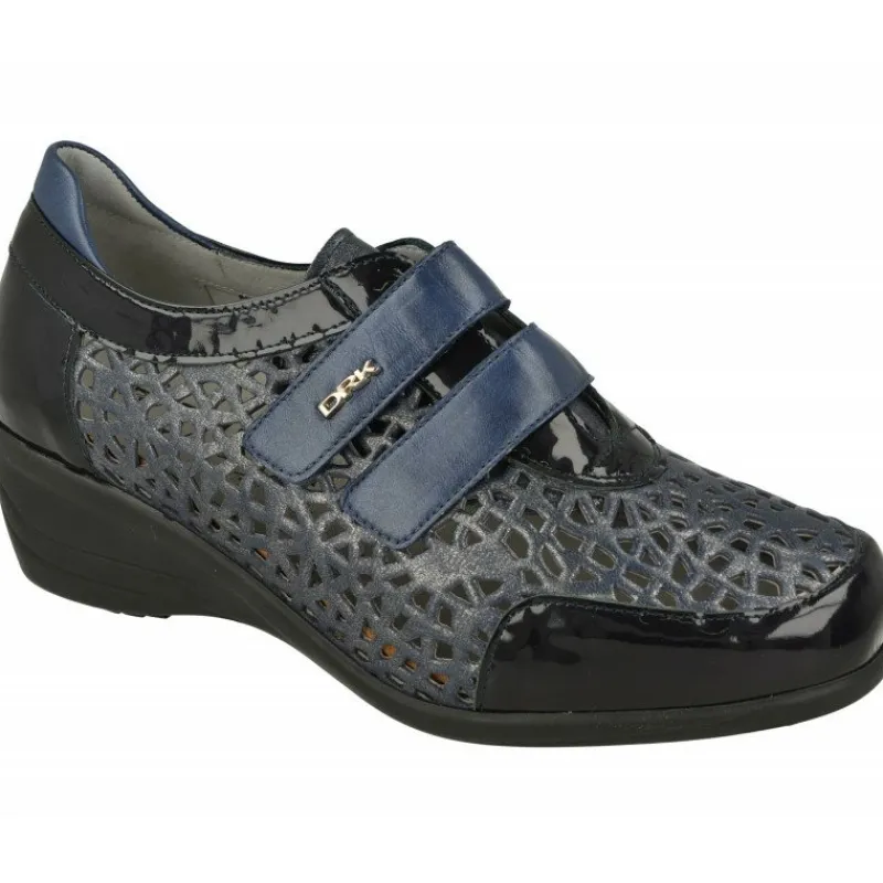 Drucker Calzapedic Velcros|Velcro De Drucker En Piel Combinada Con Charol Picada, Planta De Descanso Extraible Y Piso De Cuna De Poliuretano
