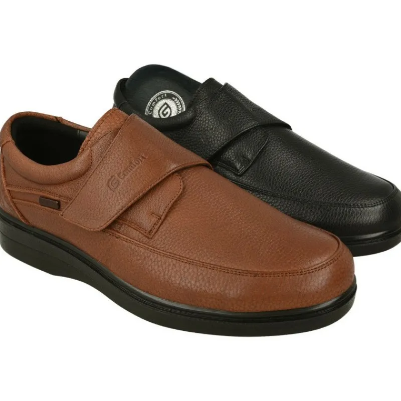 G Comfort Velcros|Velcro De En Piel Grabada Con Bordon En Pala, Membrana Impermeable Y Piso De Poliuretano Con Planta Extraible