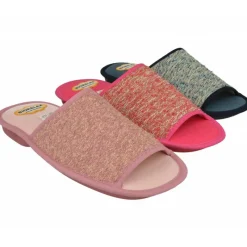 Cosdam Chinelas|Zapatilla Chinela Con Puntera Abierta En Lona Jaspeada Y Piso De Goma Biorelax De Amortiguacion