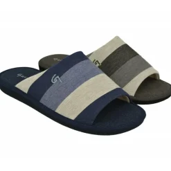 Garzon Chinelas|Zapatilla Chinela De En Lona De Algodon Estampado Tiras Con Piso Microporoso Aligerado Especial Parquet