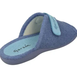 Garzon Chinelas|Zapatilla Chinela De En Toalla De Algodon Con Ajuste Por Tira De Velcro, Piso De Caucho Y Horma De Ancho Especial