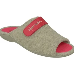 Garzon Chinelas|Zapatilla Chinela De En Toalla De Algodon Con Ajuste Por Tira De Velcro, Piso De Caucho Y Horma De Ancho Especial