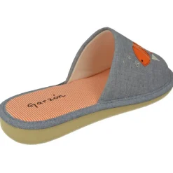 Garzon Zapatillas De Casa|Zapatilla Chinela De En Lona Estampada Peces Con Piso Microporoso Y Forro De Lona Transpirable Azulon