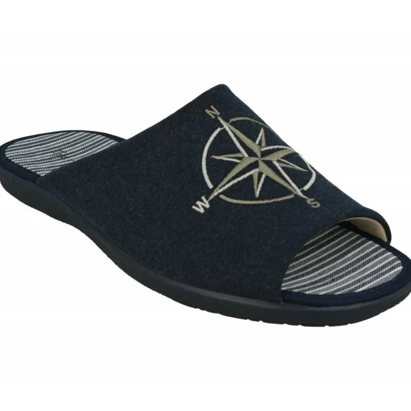 Garzon Chinelas|Zapatilla Chinela De Con Estampado 4 Vientos, Piso De Caucho Y Horma Confortable Marino