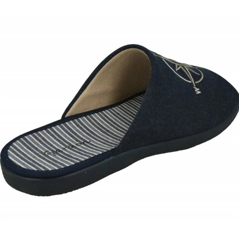 Garzon Chinelas|Zapatilla Chinela De Con Estampado 4 Vientos, Piso De Caucho Y Horma Confortable Marino