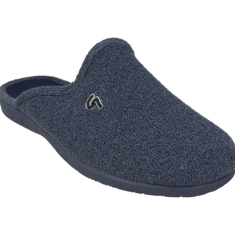 Garzon Chinelas|Zapatilla Chinela De En Rizo De Algodon Con Puntera Cerrada Y Suela De Caucho Con Planta Contrastada
