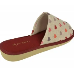 Garzon Chinelas|Zapatilla Chinela De En Lona Estampada Corazones Con Piso Microporoso Aligerado Especial Parquet