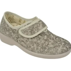 Garzon Zapatillas De Lona|Zapatilla De Velcro De De Lona Enrejillada Acolchada De Ancho Especial Con Piso De Caucho Antidesllizante