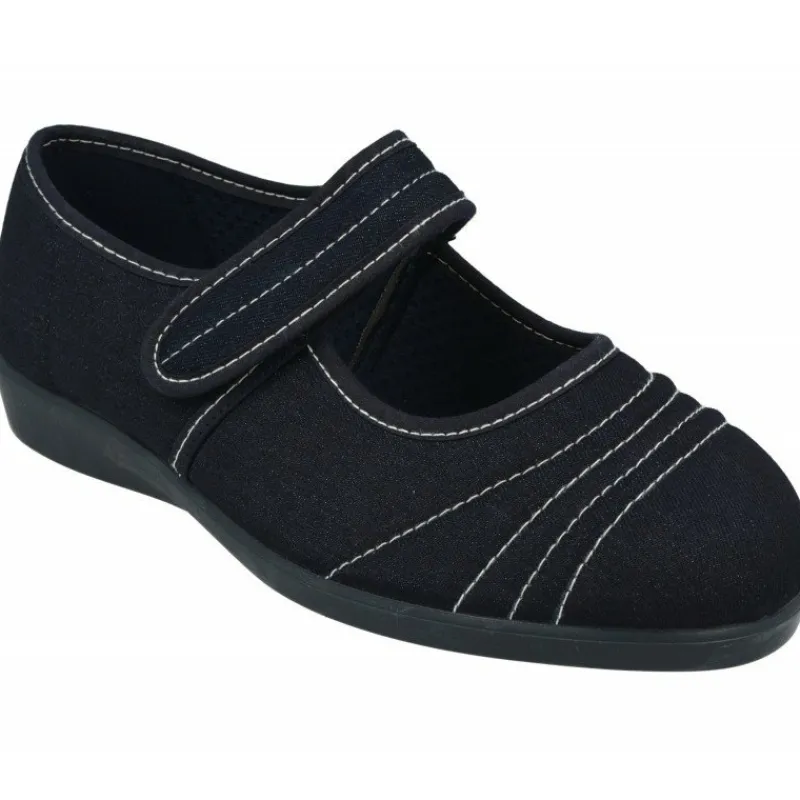 Doctor Cutillas Zapatillas De Calle|Zapatilla Pulsera Del En Lona Acolchada Y Piso De Caucho En Ancho Especial Marino