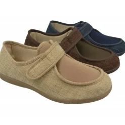 Garzon Zapatillas De Calle|Zapatilla Velcro De Lona Con Pala De Lycra Y Piso De Caucho De Ancho Especial
