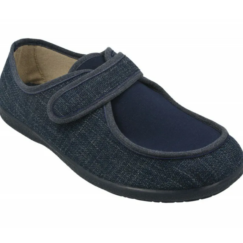 Garzon Zapatillas De Calle|Zapatilla Velcro De Lona Con Pala De Lycra Y Piso De Caucho De Ancho Especial