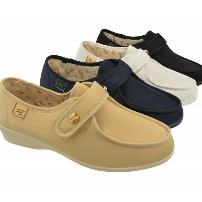 Doctor Cutillas Zapatillas De Calle|Zapatilla Velcro De Lona Con Pala Elastica En Ancho Especial Del