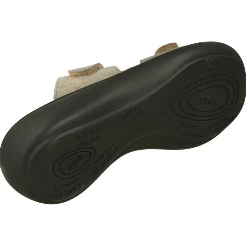WESTLAND BY JOSEF SEIBEL antes ROMIKA Sandalias|Zueco De Wesland Con Doble Tira Ajustable De Velcro Piso De Caucho Yplanta Extraible En Piel Combinada